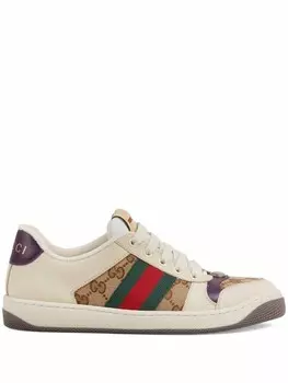 Gucci кроссовки Screener на шнуровке, белый