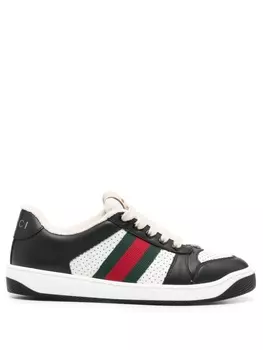 Кроссовки Gucci Screener Lace-up, черный/белый/красный