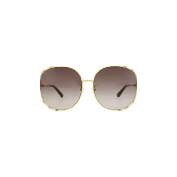 Gucci Круглые солнцезащитные очки, золотисто-коричневые