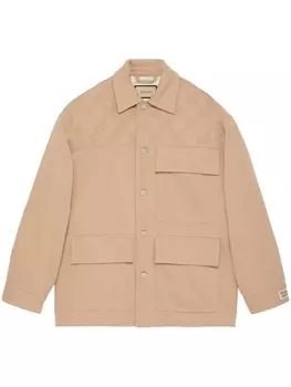 Gucci куртка из органического хлопка с тисненым логотипом GG, нейтральный цвет