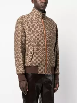 Gucci куртка из парусины на молнии, коричневый