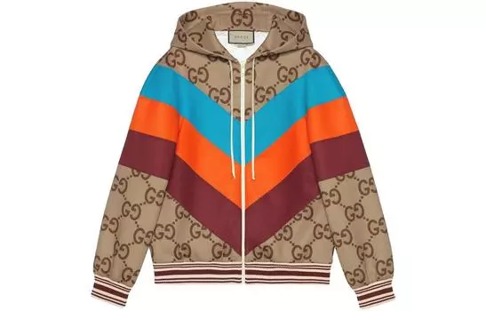 GUCCI Куртка Jumbo Gg Canvas Zip «Бежевая/Эбони»