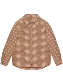 Gucci куртка-рубашка с капюшоном, нейтральный цвет