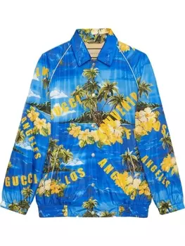 Gucci куртка с принтом, синий