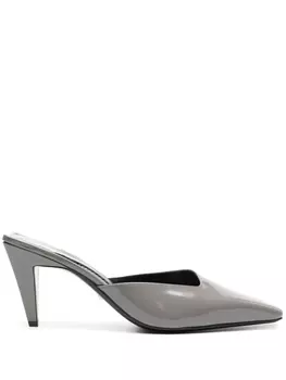 Gucci лакированные мюли с логотипом Interlocking G, серый