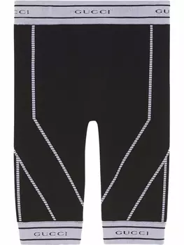 Gucci легинсы с логотипом, черный