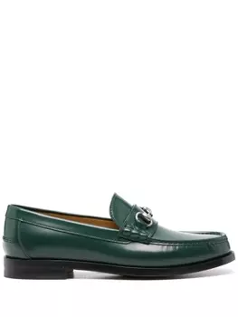 Gucci лоферы Horsebit, зеленый