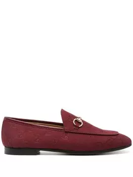 Gucci лоферы из ткани Macro GG Canvas, красный