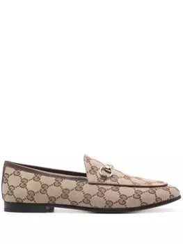 Gucci лоферы Jordaan GG-canvas, нейтральный цвет