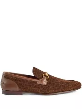 Gucci лоферы Jordaan с монограммой, коричневый