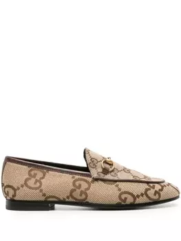 Gucci лоферы Jordaan с монограммой, нейтральный цвет