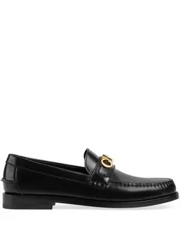Gucci лоферы с логотипом, черный