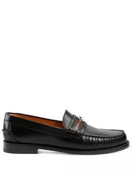 Gucci лоферы с логотипом Interlocking G, черный