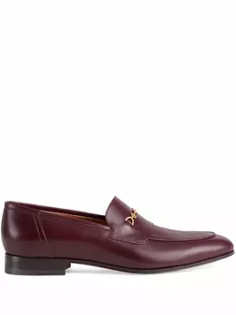 Gucci лоферы с пряжкой Horsebit и логотипом Interlocking G, красный