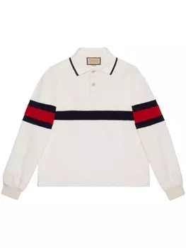 Gucci махровая рубашка поло с логотипом GG, белый