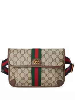 Gucci маленькая поясная сумка Ophidia, коричневый