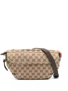 Gucci маленькая поясная сумка с логотипом GG, нейтральный цвет