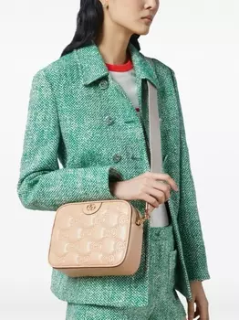 Gucci маленькая стеганая сумка на плечо с логотипом GG, розовый