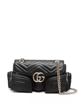 Gucci маленькая сумка через плечо GG Marmont, черный
