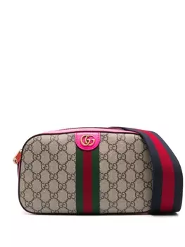 Gucci маленькая сумка-мессенджер Ophidia с логотипом GG, коричневый