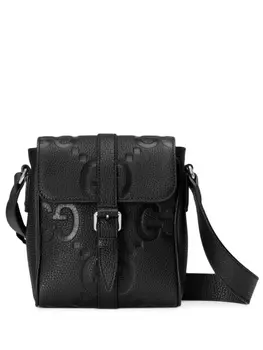 Gucci маленькая сумка-мессенджер с узором Jumbo GG, черный