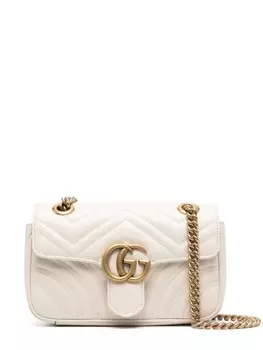 Gucci маленькая сумка на плечо GG Marmont, белый
