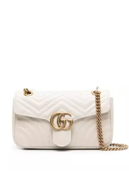 Gucci маленькая сумка на плечо GG Marmont, нейтральный цвет