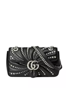 Gucci маленькая сумка на плечо GG Marmont, черный