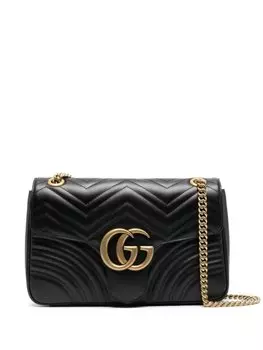 Gucci маленькая сумка на плечо GG Marmont, черный