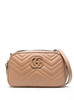 Gucci маленькая сумка на плечо GG Marmont, коричневый