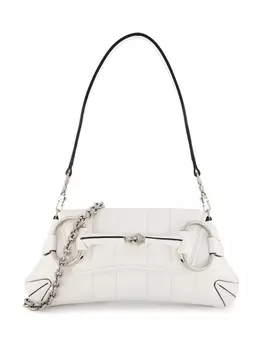 Gucci маленькая сумка на плечо Horsebit Chain, белый