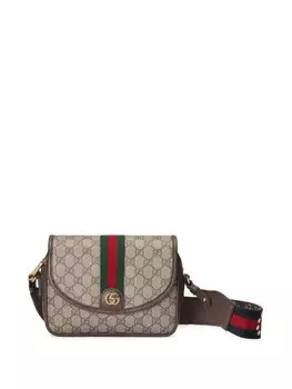 Gucci маленькая сумка на плечо Ophidia, коричневый