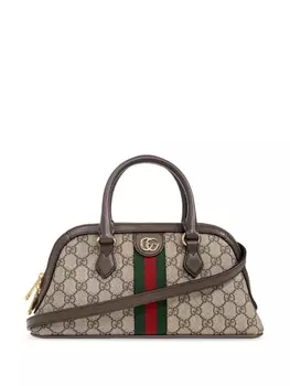 Gucci маленькая сумка Ophidia с верхней ручкой, коричневый