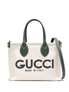 Gucci маленькая сумка-тоут с логотипом, нейтральный цвет