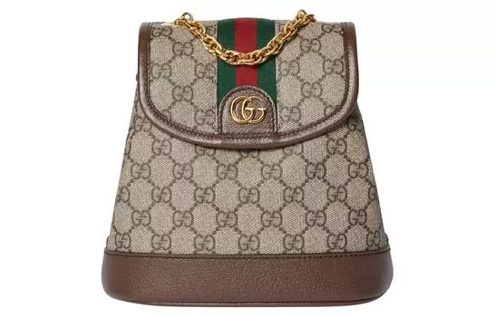 GUCCI Мини-рюкзак Ophidia GG Supreme Canvas для женщин, цвет эбеновое дерево и бежевый