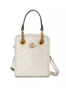Gucci мини-сумка через плечо GG Marmont, белый
