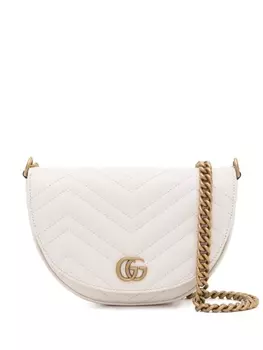 Gucci мини-сумка через плечо GG Marmont, белый