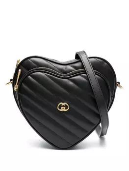 Gucci мини-сумка через плечо Interlocking G Heart, черный