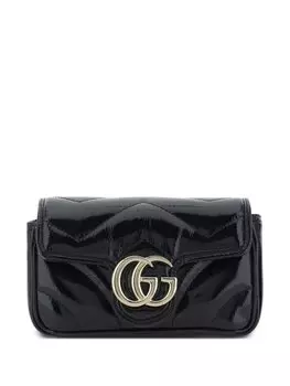 Gucci мини-сумка через плечо Super GG Marmont, черный