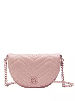 Gucci мини-сумка GG Marmont с цепочкой, розовый