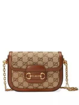 Gucci мини-сумка на плечо 1955 Horsebit, нейтральный цвет