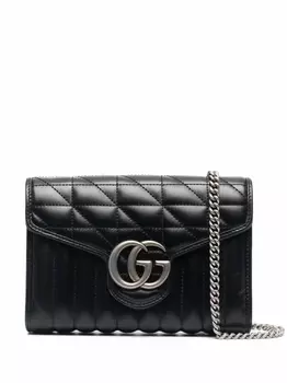 Gucci мини-сумка на плечо GG Marmont, черный