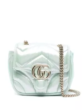 Gucci мини-сумка на плечо GG Marmont, зеленый