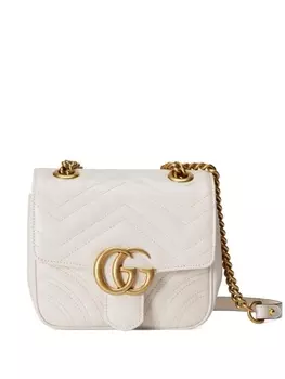 Gucci мини-сумка на плечо GG Marmont, белый