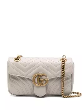 Gucci мини-сумка на плечо GG Marmont, нейтральный цвет