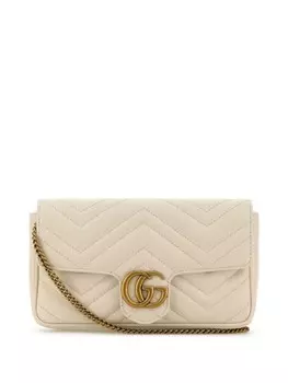 Gucci мини-сумка на плечо GG Marmont, белый