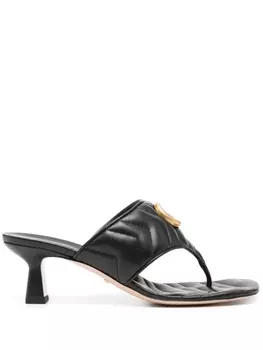 Gucci мюли с логотипом Double G, черный