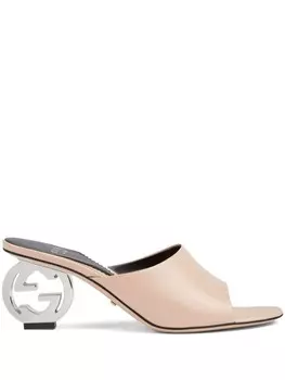Gucci мюли с логотипом Interlocking G, розовый