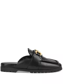 Gucci мюли с пряжкой Horsebit, черный