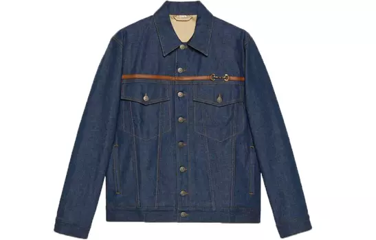 Мужская джинсовая куртка Gucci, темно-синий